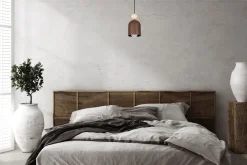 Hängelampen|Bürolampen*Belis Wohnliche Hängelampe Rostbraun Metall Holz E27 Ø11 cm