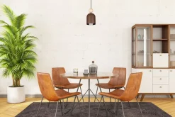 Hängelampen|Bürolampen*Belis Wohnliche Hängelampe Rostbraun Metall Holz E27 Ø11 cm