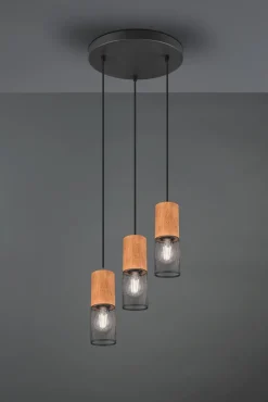 Trio Reality Wohnliche Hängeleuchte Holz Metall E27 Ø28 cm 3-flammig< Hängelampen|Bürolampen