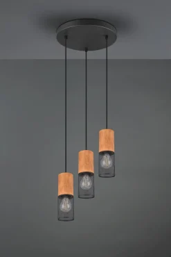 Trio Reality Wohnliche Hängeleuchte Holz Metall E27 Ø28 cm 3-flammig< Hängelampen|Bürolampen