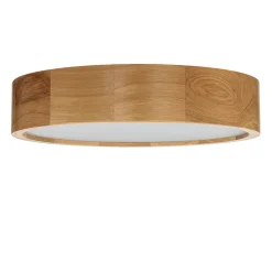 Holzlampen|Moderne Lampen*Lamkur Wohnliche LED Deckenleuchte ARBARO in Eiche rund