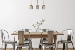 Hängelampen|Bürolampen*Belis Wohnliche Pendelleuchte Champagner Metall Holz 3-flmg