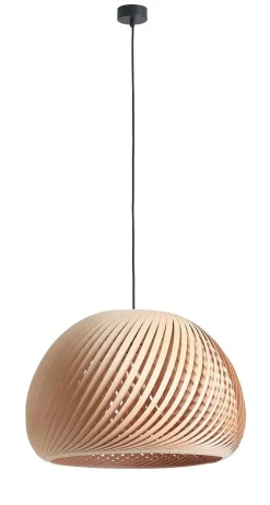 Schlafzimmer Lampen|Feuchtraumleuchten*ALDEX Wohnliche Pendelleuchte Holz in Natur Schwarz Ø53 cm E27