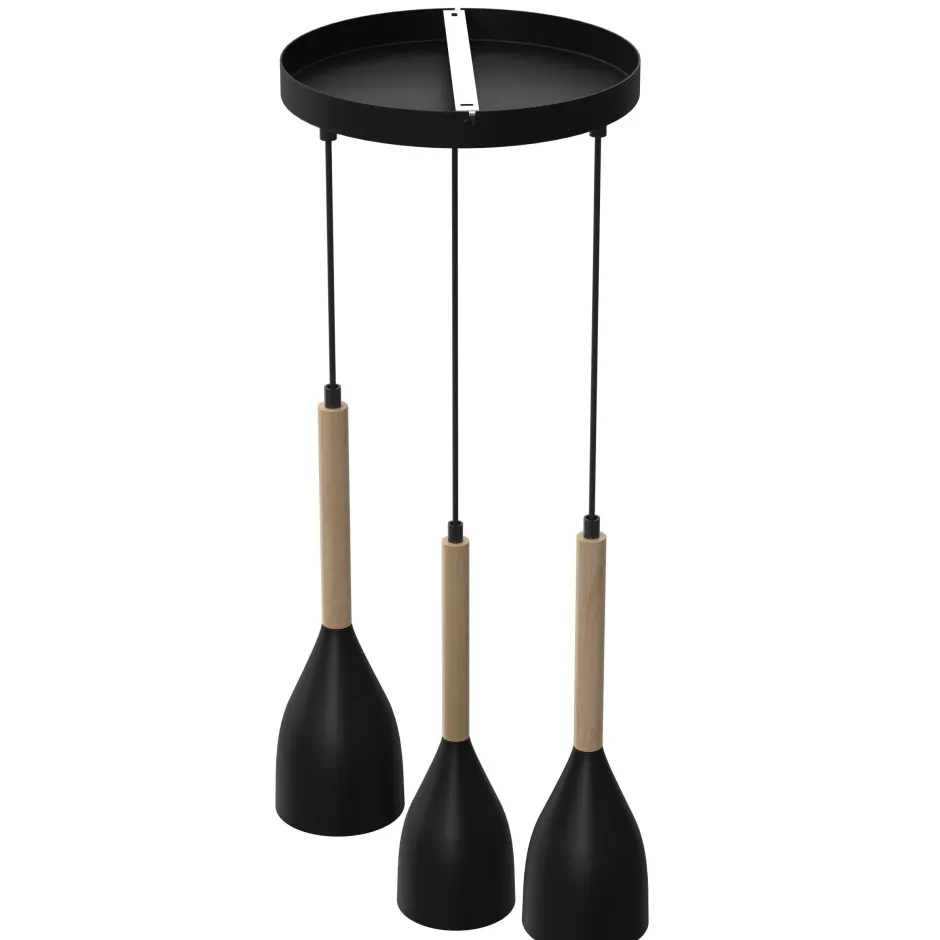 Hängelampen|Wohnzimmerlampen*Luminex Wohnliche Pendelleuchte Retro Esszimmer Metall Holz