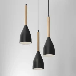 Hängelampen|Wohnzimmerlampen*Luminex Wohnliche Pendelleuchte Retro Esszimmer Metall Holz