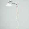 Wohnzimmerlampen|Metall Lampen*Berliner Messingleuchten Wohnliche Stehlampe Messing Antik Glas Weiß E27 160 cm