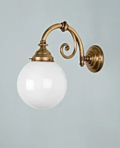 Wohnzimmerlampen|Küchenlampen*Berliner Messingleuchten Wohnliche Wandlampe Glas Berliner Messing E27 Kugel