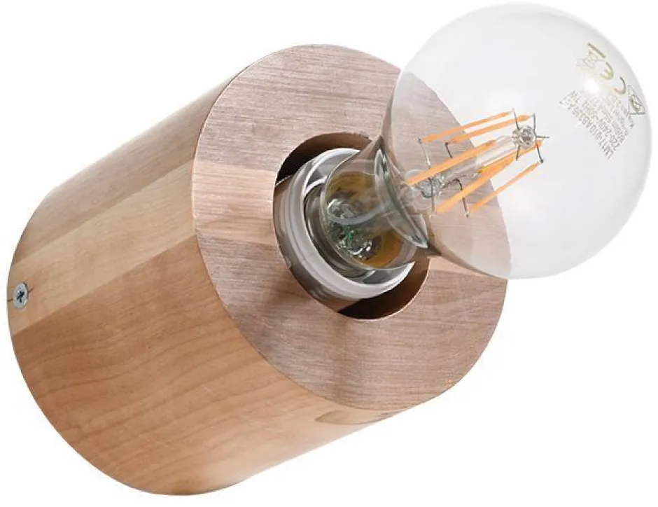 Sollux Wohnliche Wandlampe JAZLEAN Holz Ø10cm rund für E27< Flurlampen|Wandleuchten