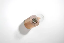 Sollux Wohnliche Wandlampe JAZLEAN Holz Ø10cm rund für E27< Flurlampen|Wandleuchten