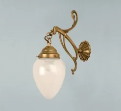 Wohnzimmerlampen|Küchenlampen*Berliner Messingleuchten Wohnliche Wandleuchte Berliner Messing Glas in Blau E27