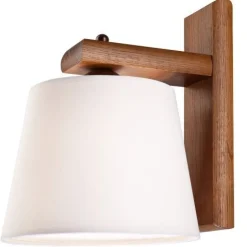 Lamkur Wohnliche Wandleuchte BEVERELY in Braun Flur< Wandleuchten|Moderne Lampen