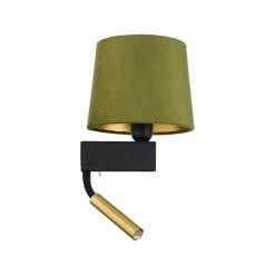 Nowodvorski Wohnliche Wandleuchte mit Schalter Lesearm Stoffschirm< Spots|Wandleuchten