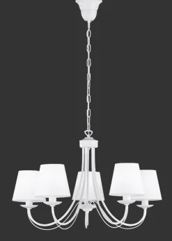 Trio Reality Wohnlicher Kronleuchter Stoff Metall Stoff E14 5-flmg< Hängelampen|Bürolampen