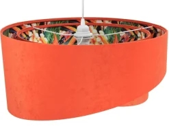 Hängelampen|Moderne Lampen*BPS Koncept Wohnzimmer Hängelampe Orange Bunt Stoff rund Ø50cm