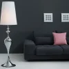 Designerlampen|Stehlampen*Invicta Interior Wohnzimmer Stehlampe LUCIE Silber Weiß 160cm elegant