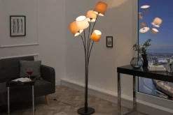 Invicta Interior Wohnzimmer Stehlampe Modern Weiß Braun Beige LEVELS< Stehlampen