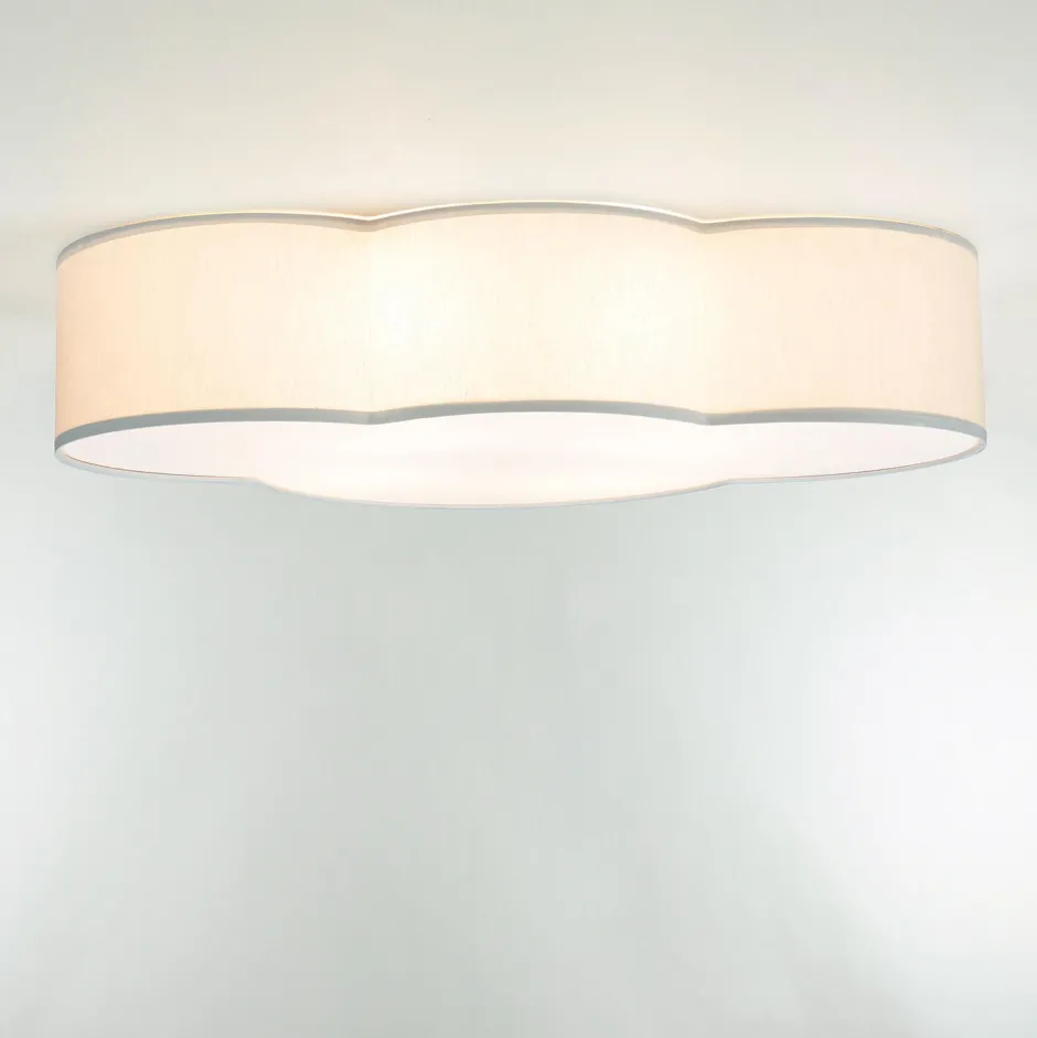 Kinderzimmerlampen|Kinderlampen*TK Lighting Wolkenlampe Kinderzimmer Grau Stoff 62 cm lang 4x E27