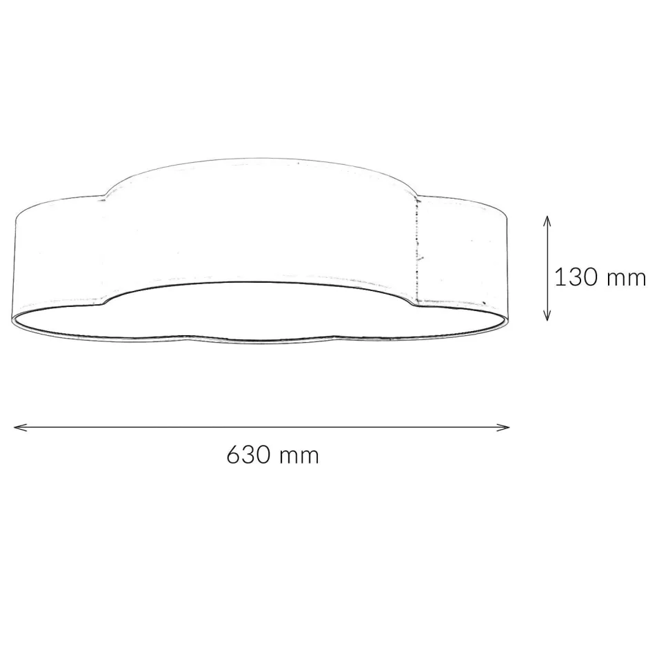 Kinderzimmerlampen|Kinderlampen*TK Lighting Wolkenlampe Kinderzimmer Grau Stoff 62 cm lang 4x E27