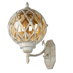 Easylight XL Außenleuchte Weiß Gold IP44 Vintage Kugel Schirm< Vintage Lampen|Rustikale Lampen