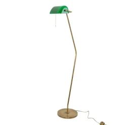 Giovanni Battista XXL Bankerlampe Messing Glas Wohnzimmer MINISTERO< Glaslampen|Metall Lampen