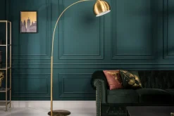 Badezimmer Lampe|Bürolampen*Invicta Interior XXL Bogenlampe Metall 205 cm E27 Retro elegant in Gold