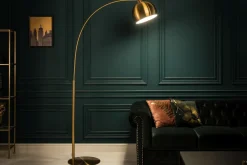 Badezimmer Lampe|Bürolampen*Invicta Interior XXL Bogenlampe Metall 205 cm E27 Retro elegant in Gold