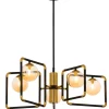 Jupiter XXL Deckenlampe Metall Glas Schwarz Bernstein Gold 83 cm< Deckenleuchten|Bürolampen