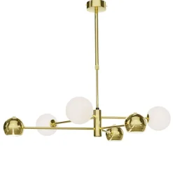 Deckenleuchten|Bürolampen*Jupiter XXL Deckenleuchte in Gold Metall Glas 94 cm G9 GU10