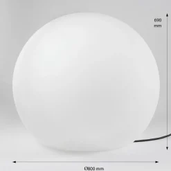 Moderne Lampen|Dekolampen Außen*Nowodvorski XXL Gartenlampe in Weiß Kugel Schirm Ø80cm