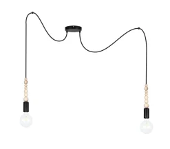 Hängelampen|Bürolampen*Belis XXL Hängelampe Spider flexibel L:400 cm E27 in Schwarz