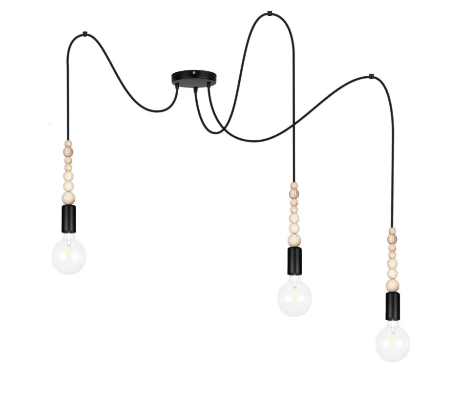 Hängelampen|Bürolampen*Belis XXL Hängelampe Spider verstellbar L:400 cm E27 Schwarz