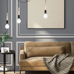 Hängelampen|Bürolampen*Belis XXL Hängelampe Spider verstellbar L:400 cm E27 Schwarz