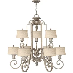 Hängelampen|Esszimmer Lampen*Elstead XXL Kronleuchter AGED Creme 9xE27 kürzbar Esstisch