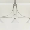 Hängelampen|Bürolampen*Berliner Messingleuchten XXL Pendelleuchte Messing Glas E27 136 cm Nickel Weiß