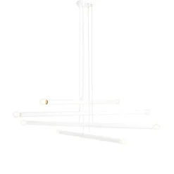 Hängelampen|Bürolampen*ALDEX XXL Pendelleuchte Metall Weiß L:100 cm E14 8-flmg Retro