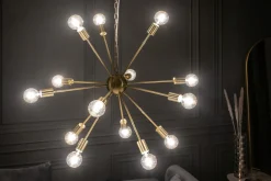 Invicta Interior XXL Pendelleuchte Metall L:87 cm E27 14-flammig in Gold< Hängelampen|Bürolampen