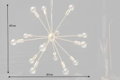 Invicta Interior XXL Pendelleuchte Metall L:87 cm E27 14-flammig in Gold< Hängelampen|Bürolampen