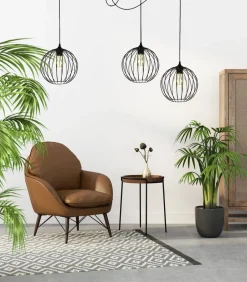 Hängelampen|Bürolampen*Belis XXL Spider Hängelampe Draht Metall 3-flammig L:400 cm