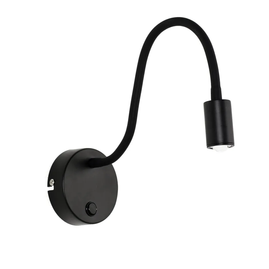 Moderne Lampen|Küchenlampen*Easylight Zeitlose LED Wandlampe Schwarz Metall flexibler Arm