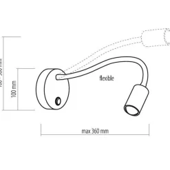 Moderne Lampen|Küchenlampen*Easylight Zeitlose LED Wandlampe Schwarz Metall flexibler Arm