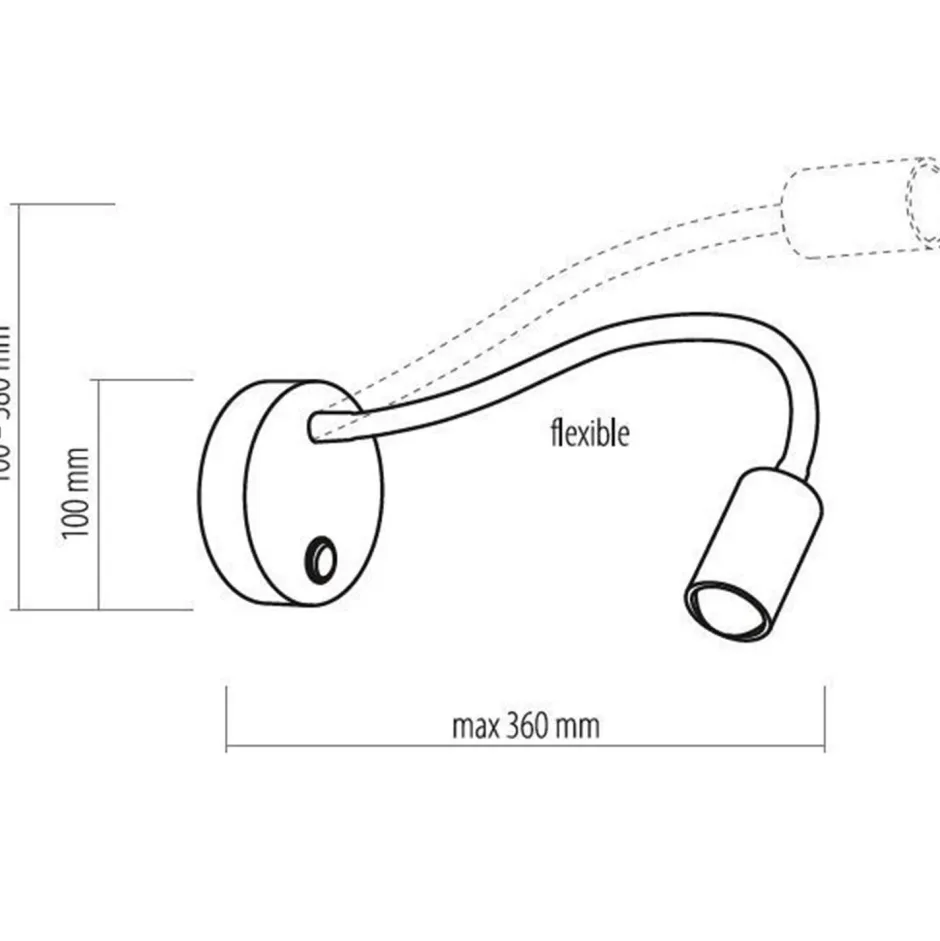 Moderne Lampen|Küchenlampen*Easylight Zeitlose LED Wandlampe Schwarz Metall flexibler Arm