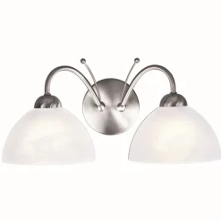 Searchlight Zeitlose Wandleuchte 2-flmg. silbern< Wandleuchten|Flurlampen