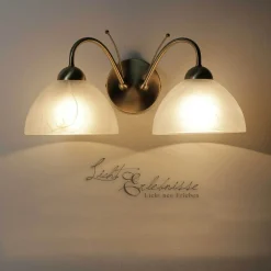 Searchlight Zeitlose Wandleuchte 2-flmg. messing-farben< Wandleuchten|Küchenlampen