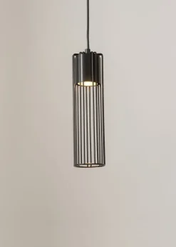 Sigma Zylinder Hängeleuchte Schwarz Metall rund Ø8 cm GU10< Wohnzimmerlampen|Moderne Lampen